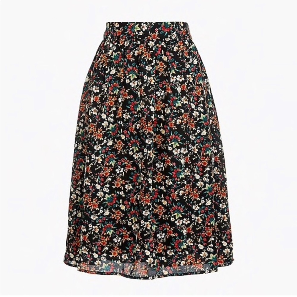J Crew Factory Floral Pleated Skirt